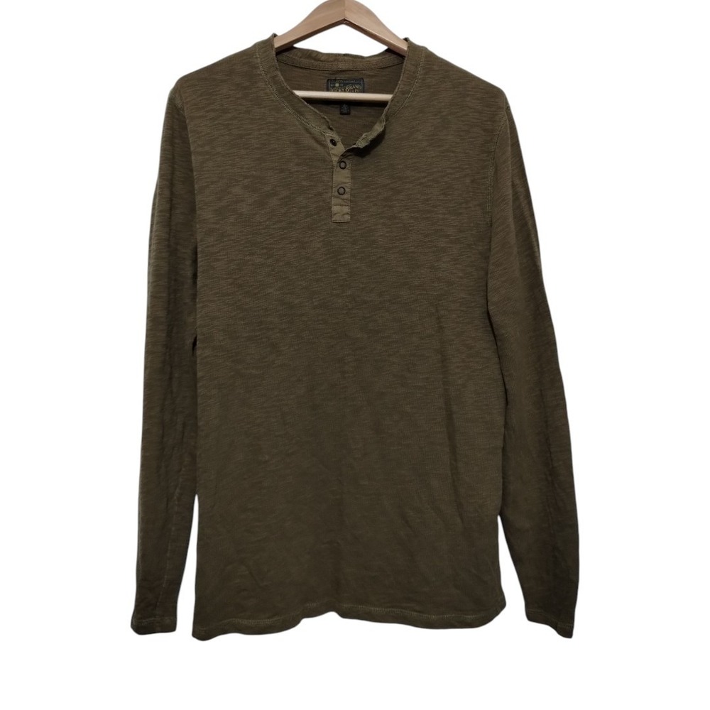 Lucky Brand Olive Long Sleeve Henley Shirt
